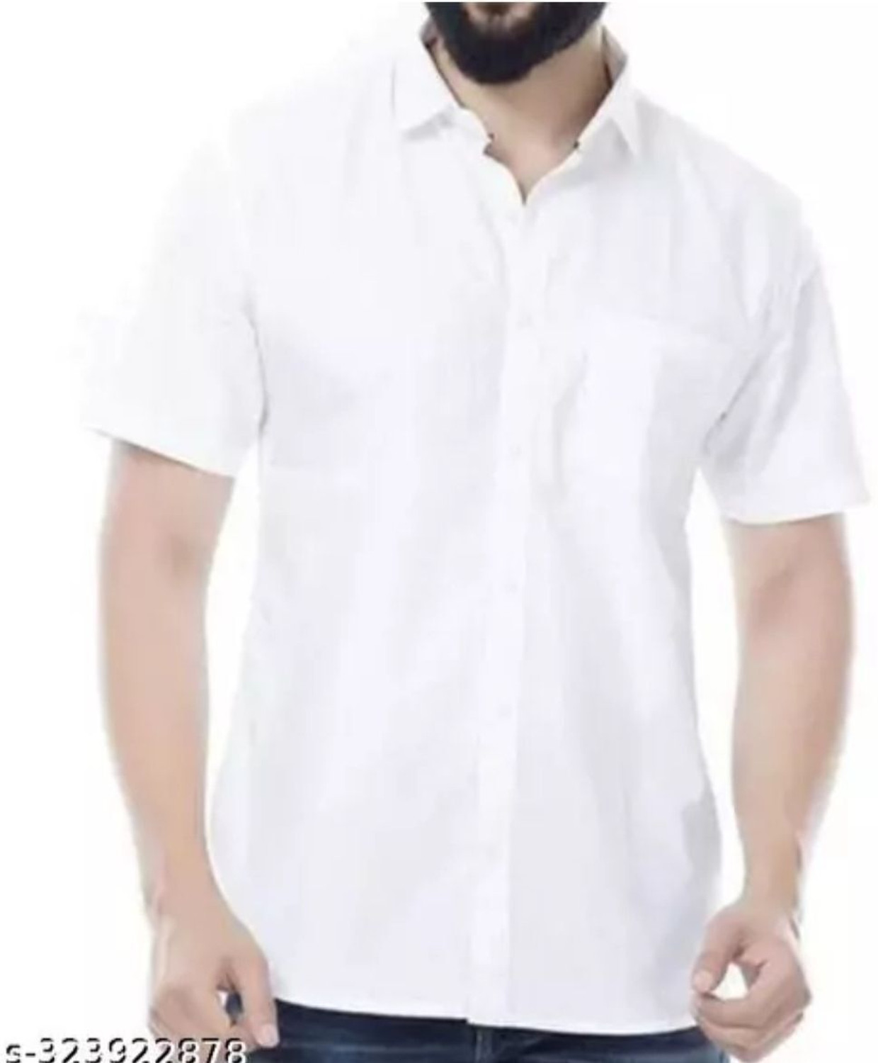 Image of Bakarni Enterprises Men Striped Casual White Shirt