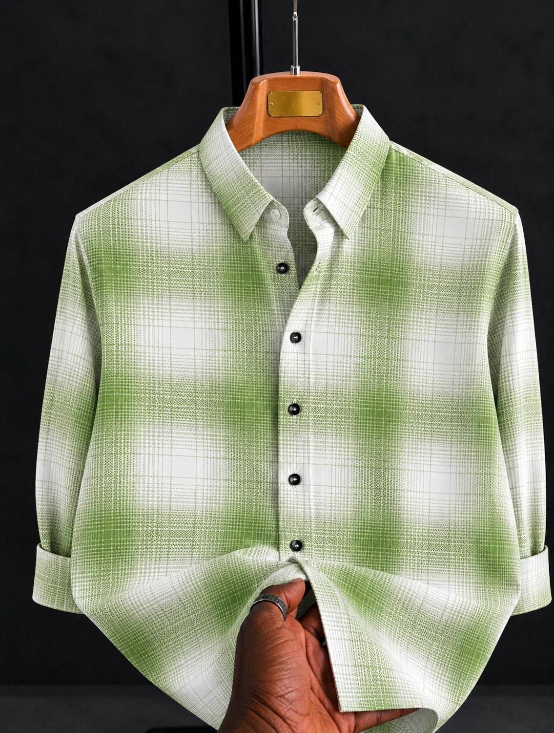 RAHUL Men Checkered White, Green Shirt - Image 1