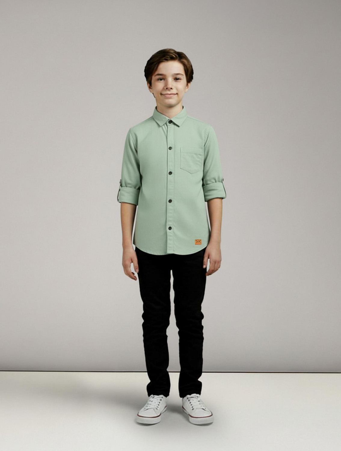 KILLER Boys Solid Casual Light Green Shirt