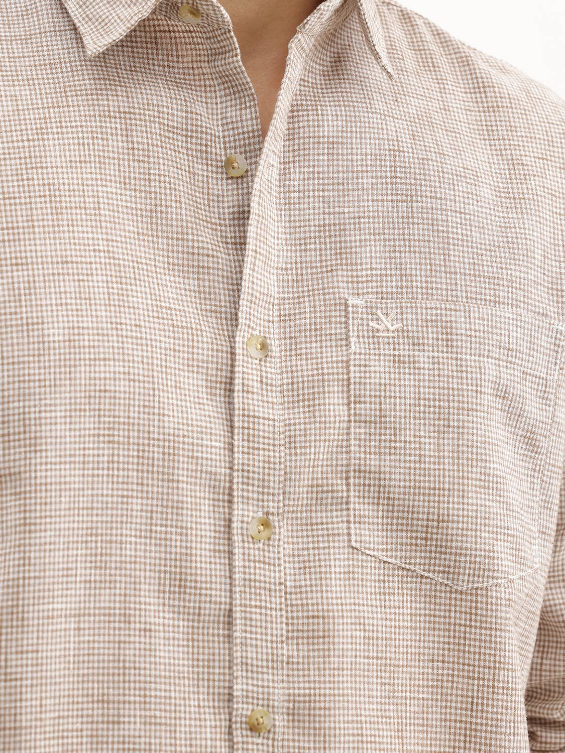 WROGN Men Checkered Casual Brown Shirt - Image 5