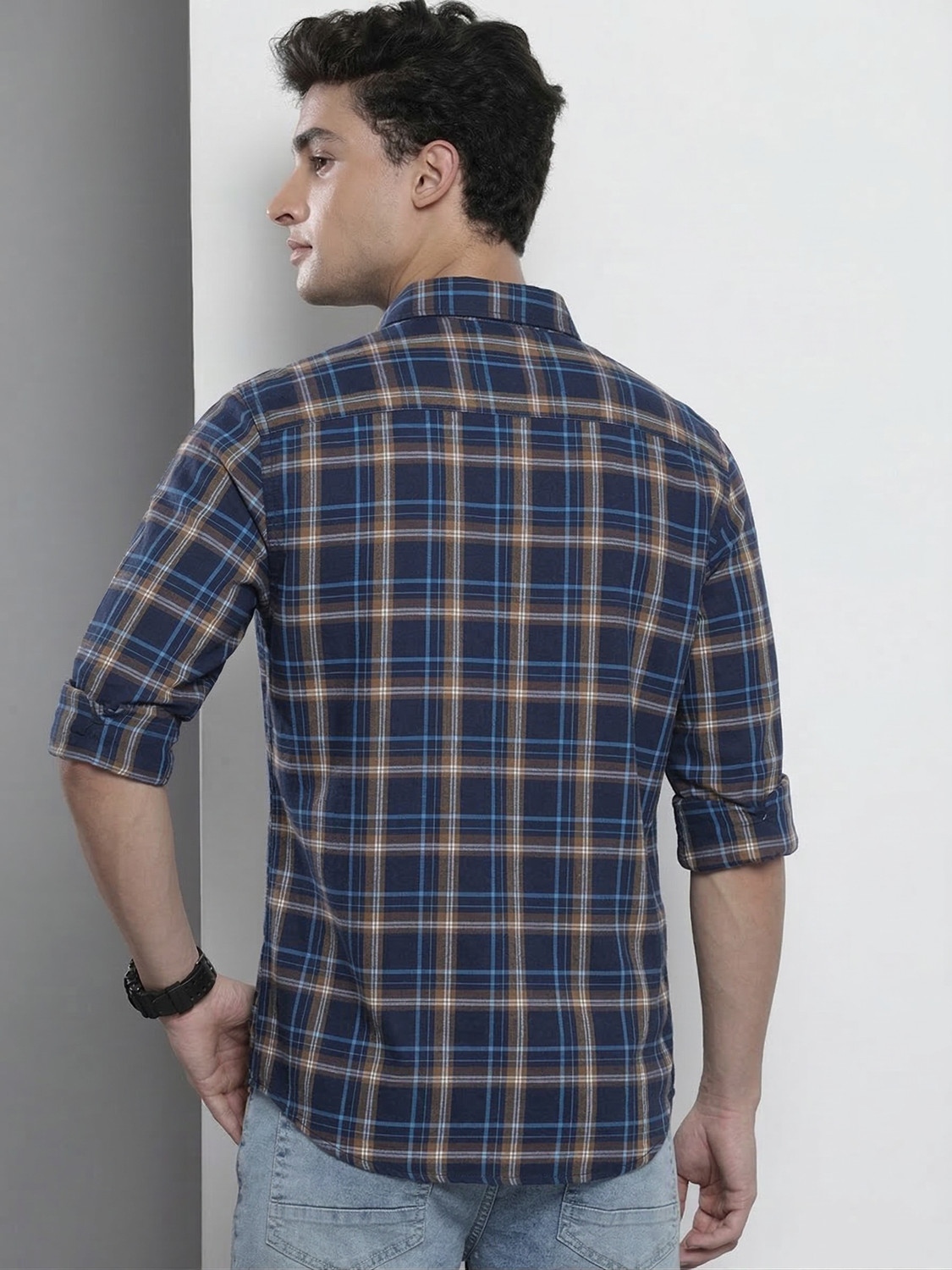 Image of METRONAUT Men Checkered Casual Multicolor Shirt