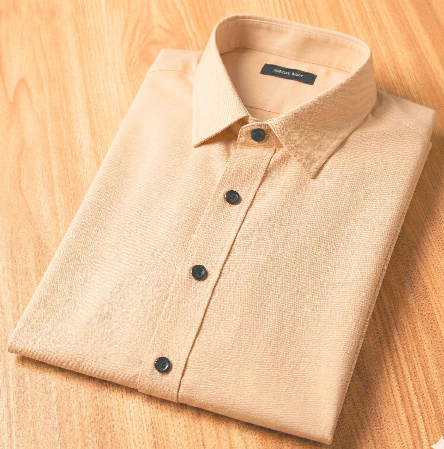 Image of CrisPet Men Solid Casual Beige Shirt