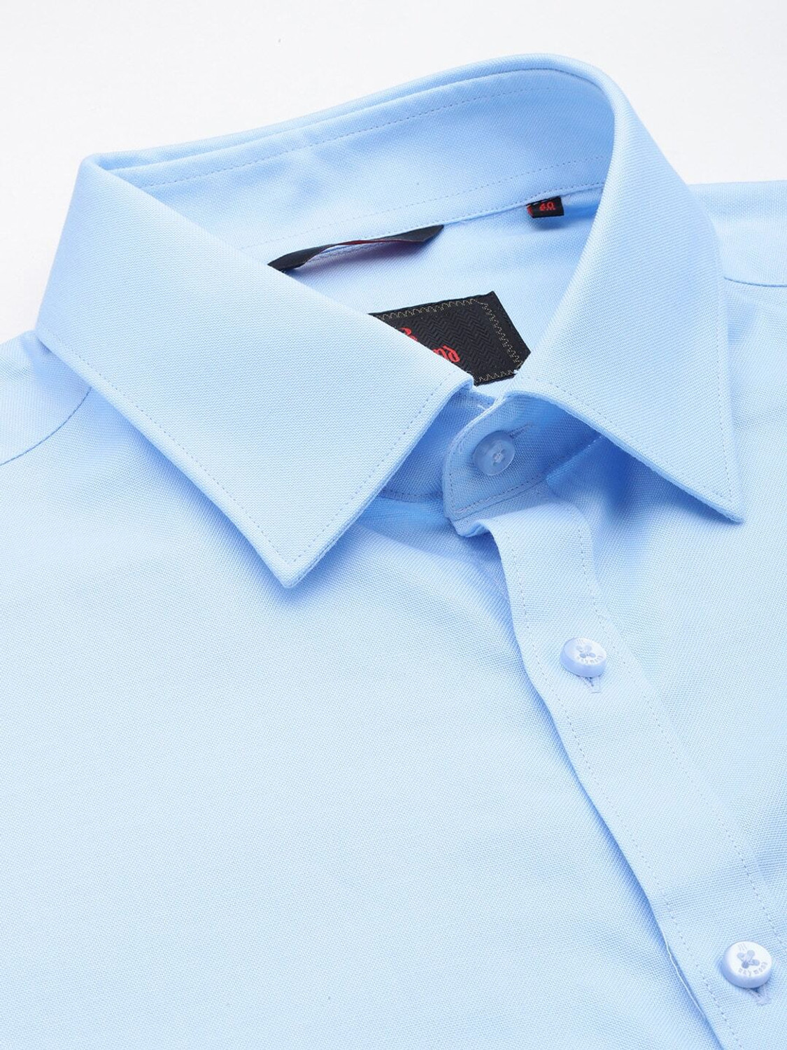 Image of Raymond Men Solid Formal Blue Shirt