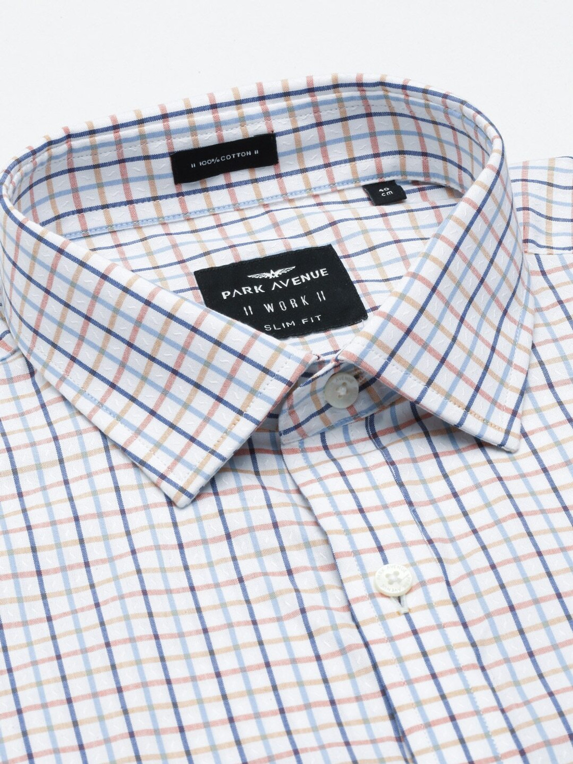 Image of PARK AVENUE Men Checkered Formal Yellow Shirt