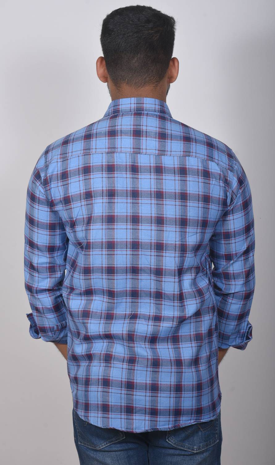 Z-NEX Men Checkered Casual Blue Shirt - Buy Z-NEX Men Checkered