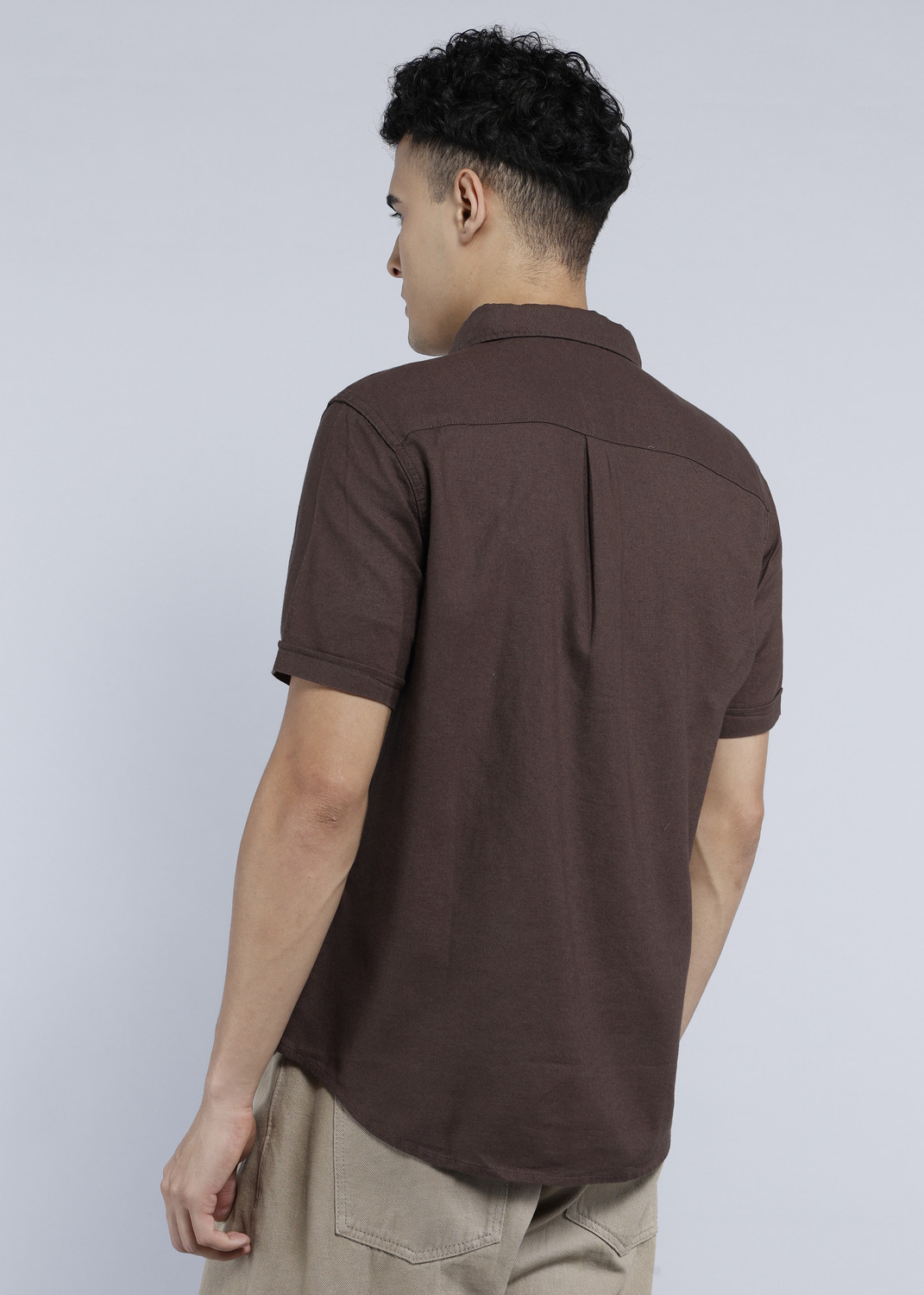 Image of LEVI'S Men Solid Casual Brown Shirt