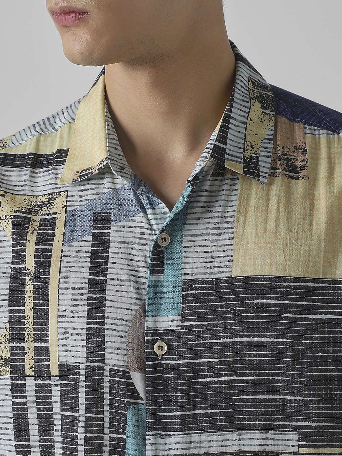 Image of MUFTI Men Printed Casual Multicolor Shirt