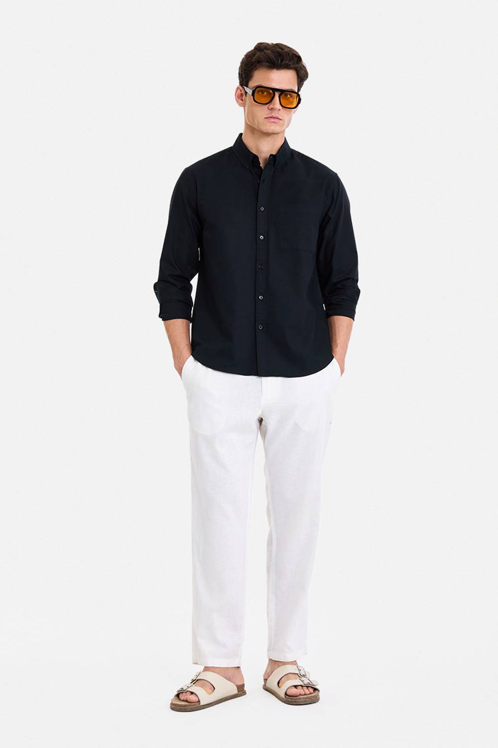 Snitch Men Solid Casual Black Shirt - Image 2
