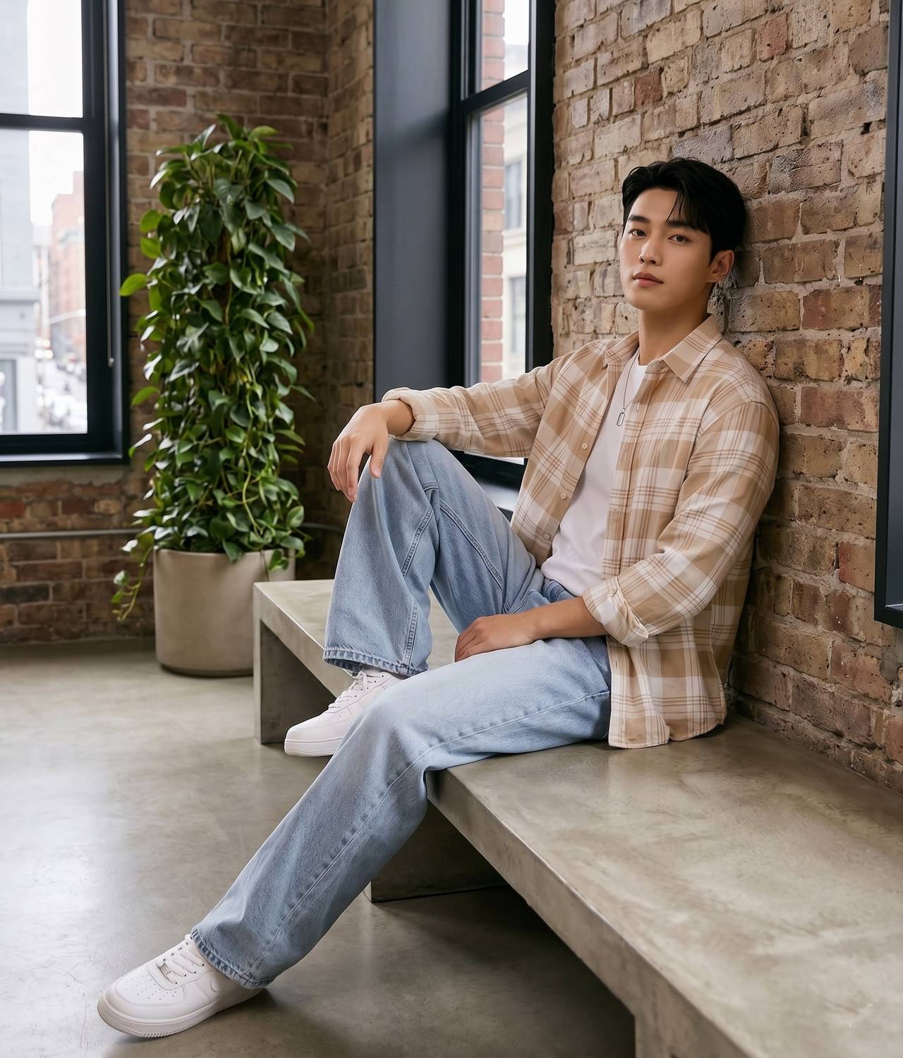 SHIRTZONE Men Checkered Orange Shirt - Image 3