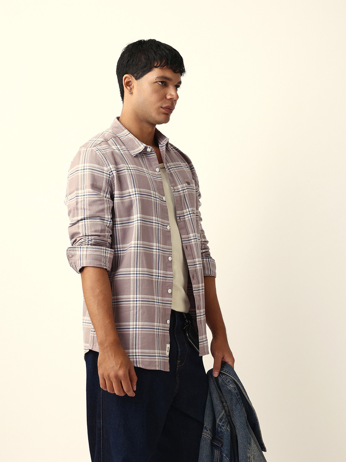 Image of THE BEAR HOUSE Men Checkered Casual Multicolor Shirt