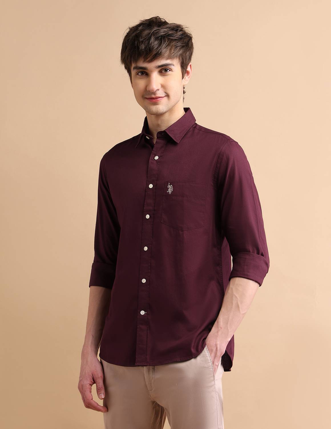 U.S. POLO ASSN. Men Maroon Casual Shirt - Image 4