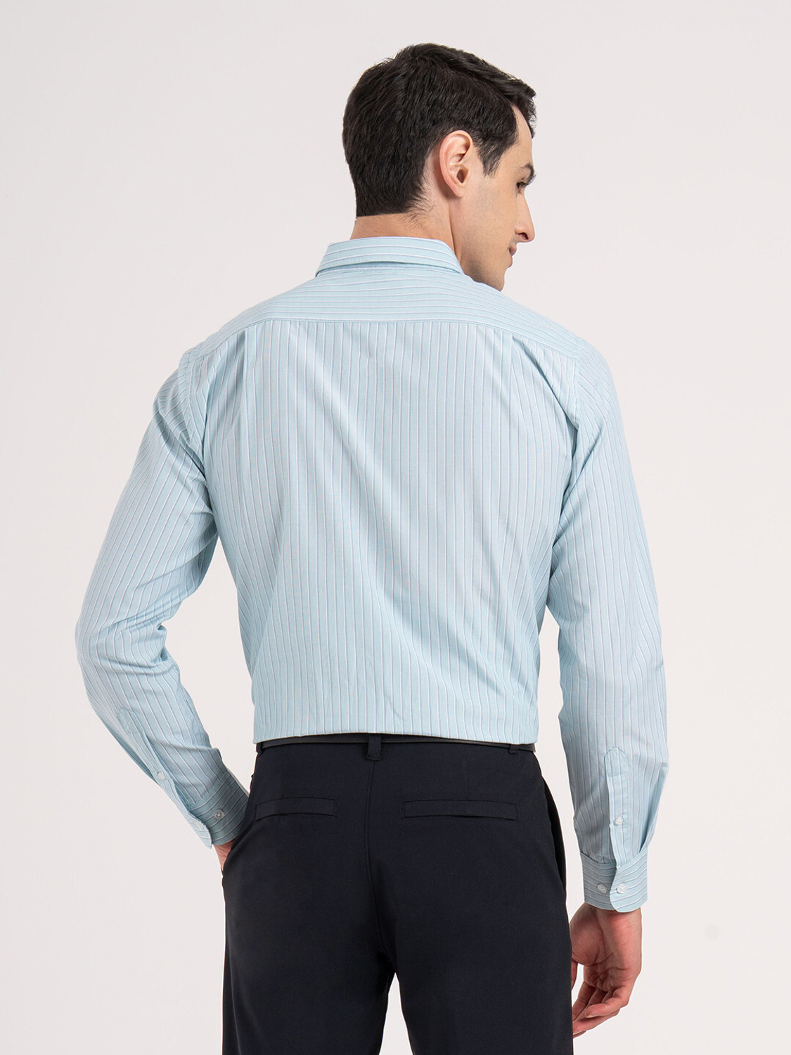 Image of RED TAPE Men Striped Casual Blue Shirt