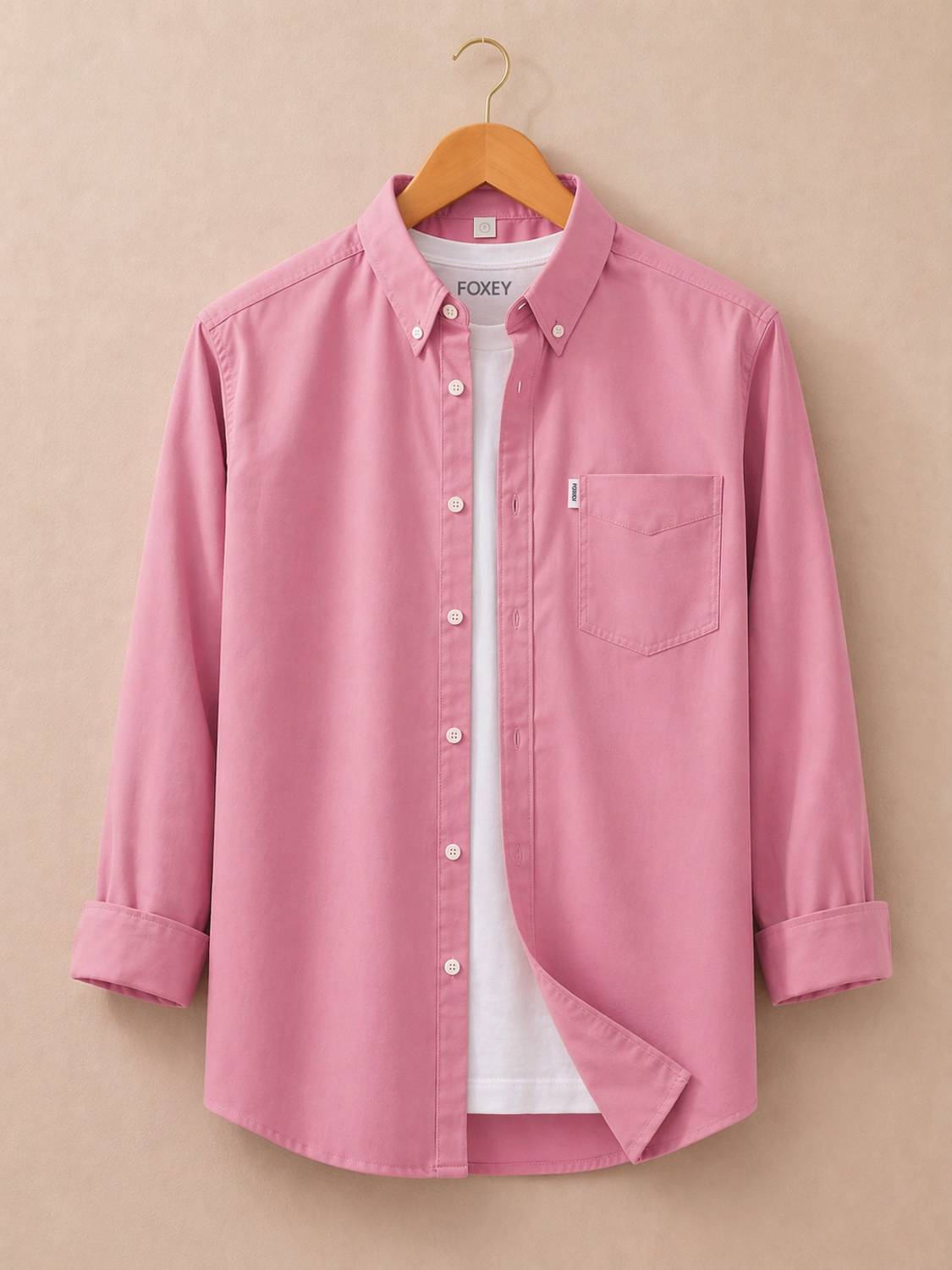 FOXEY Men Pink Casual Shirt - Image 1