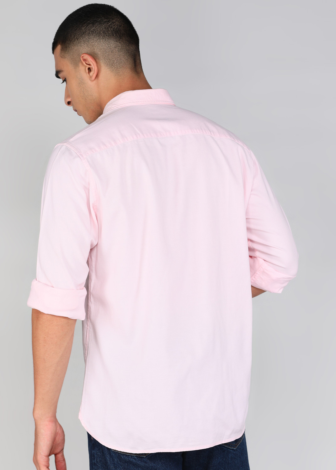 Image of PETER ENGLAND Men Solid Casual Pink Shirt