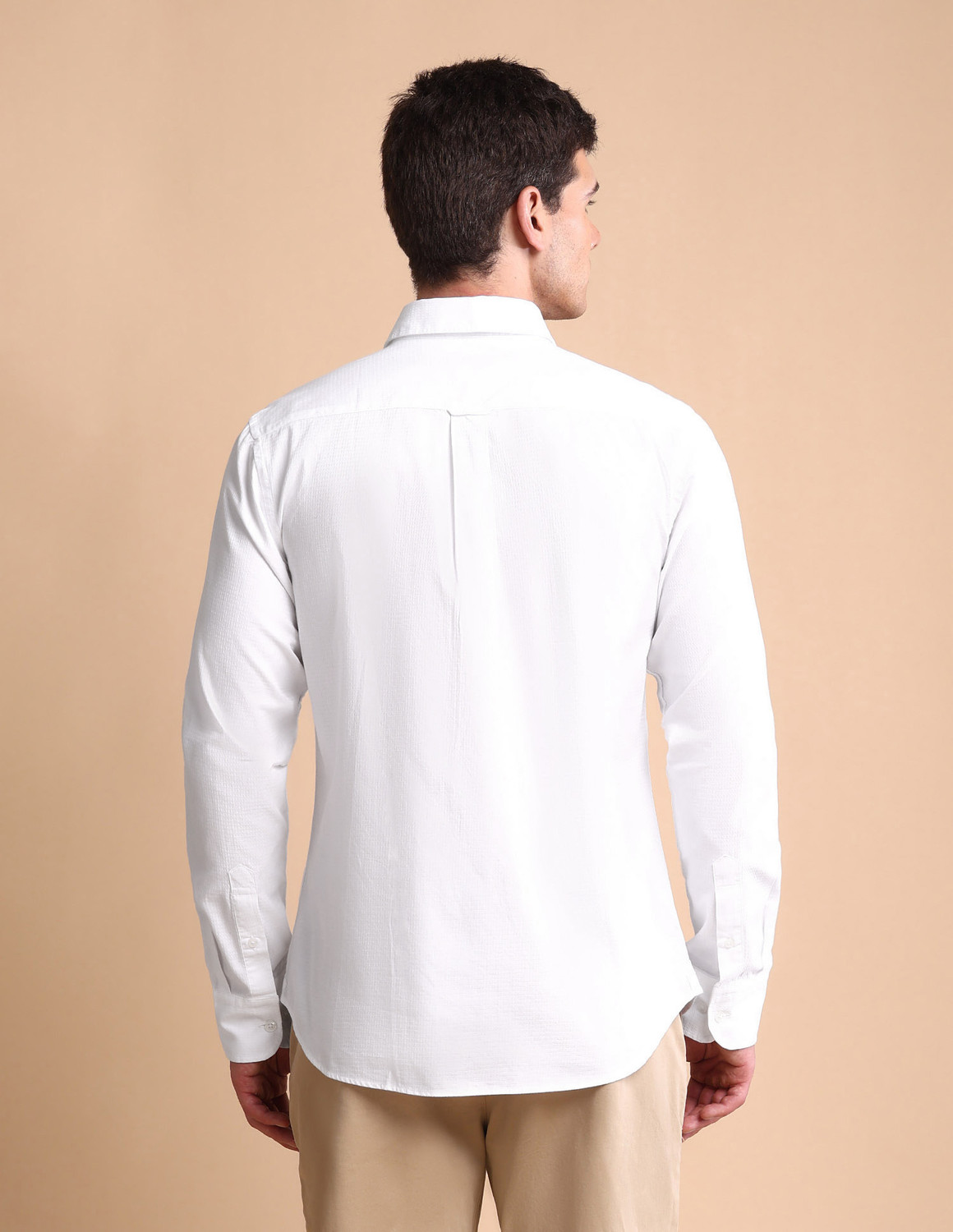Image of U.S. POLO ASSN. Men Solid Casual White Shirt