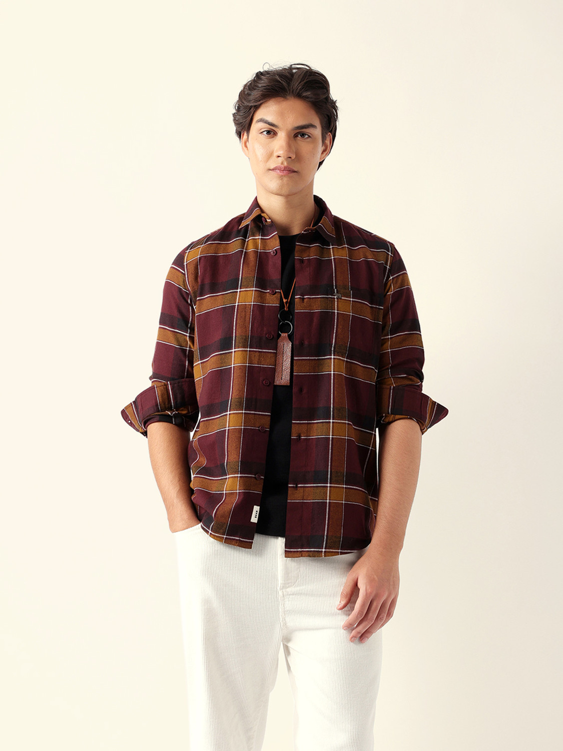 Image of THE BEAR HOUSE Men Checkered Casual Multicolor Shirt