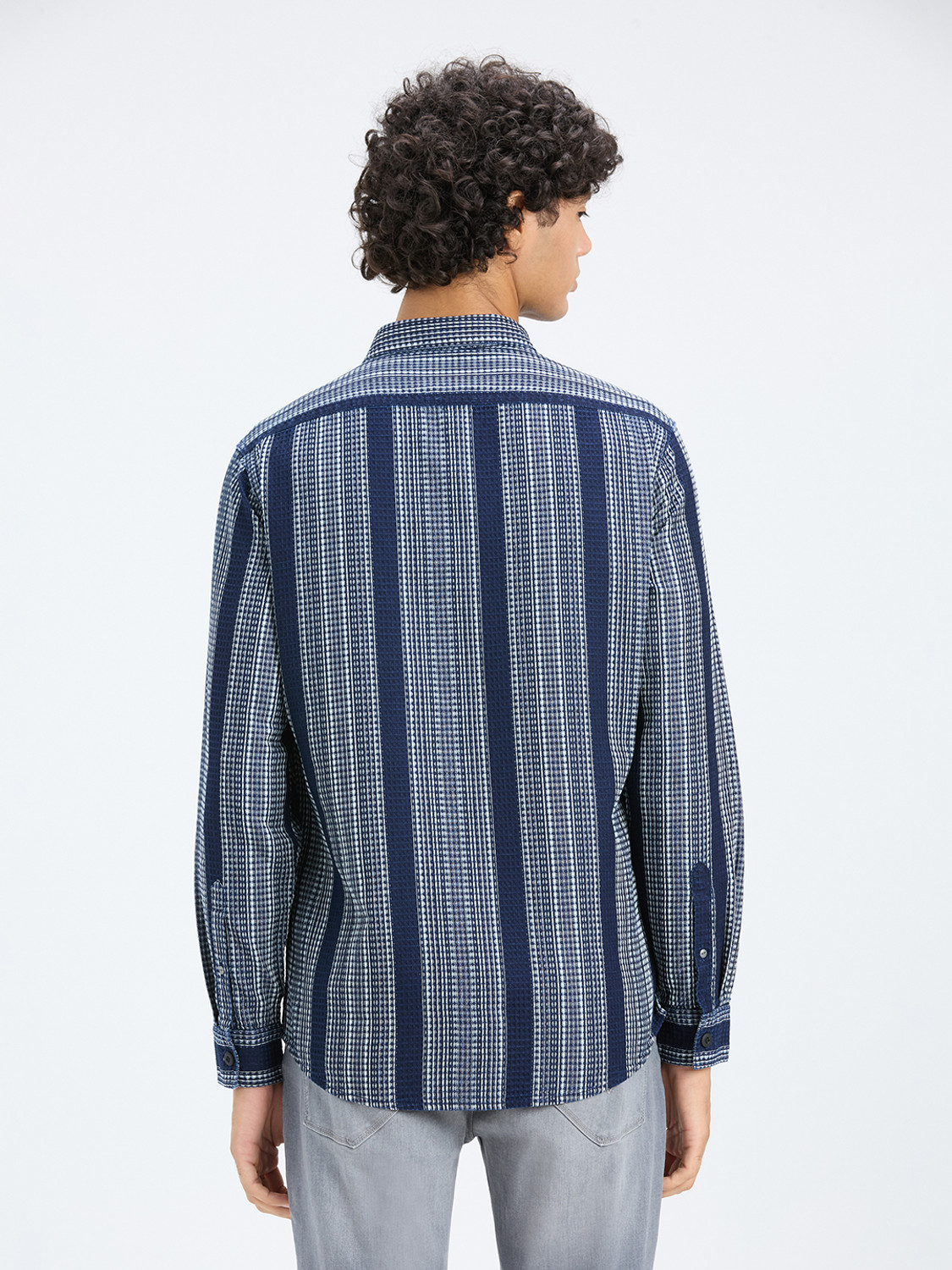 Image of Pepe Jeans Men Striped Casual Blue Shirt