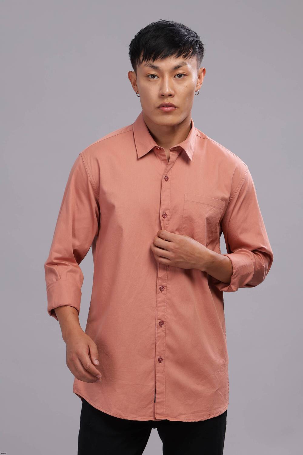 7th Legion Men Solid Casual Pink Shirt
