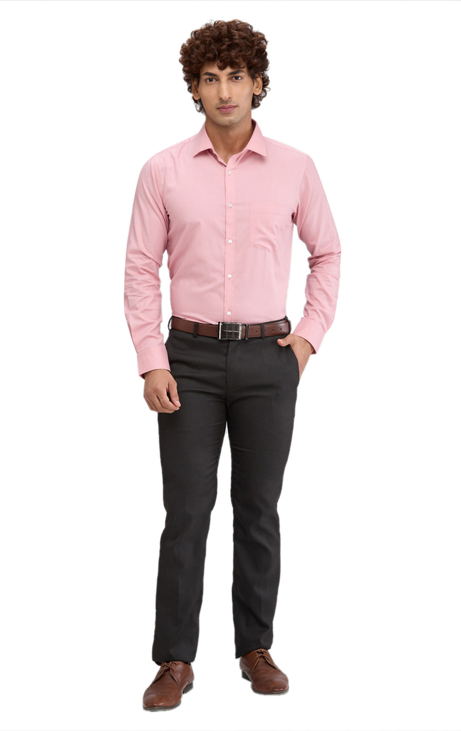 Image of PARK AVENUE Men Self Design Formal Red Shirt