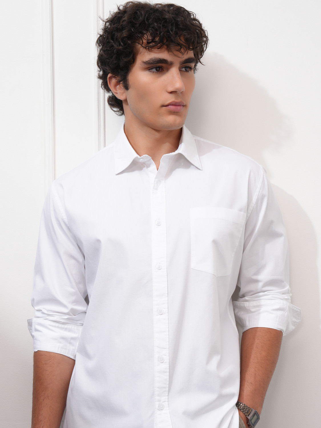 Image of KETCH Men Solid Casual White Shirt
