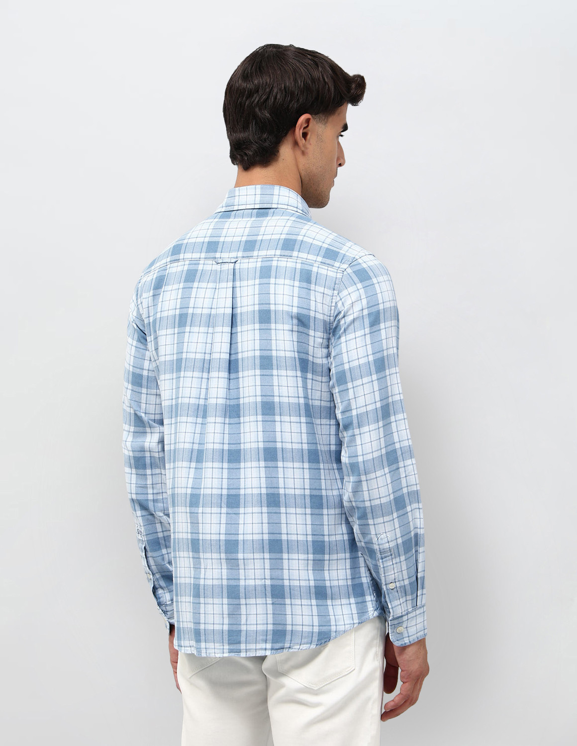 Image of U.S. Polo Assn. Denim Co. Men Checkered Casual Blue Shirt