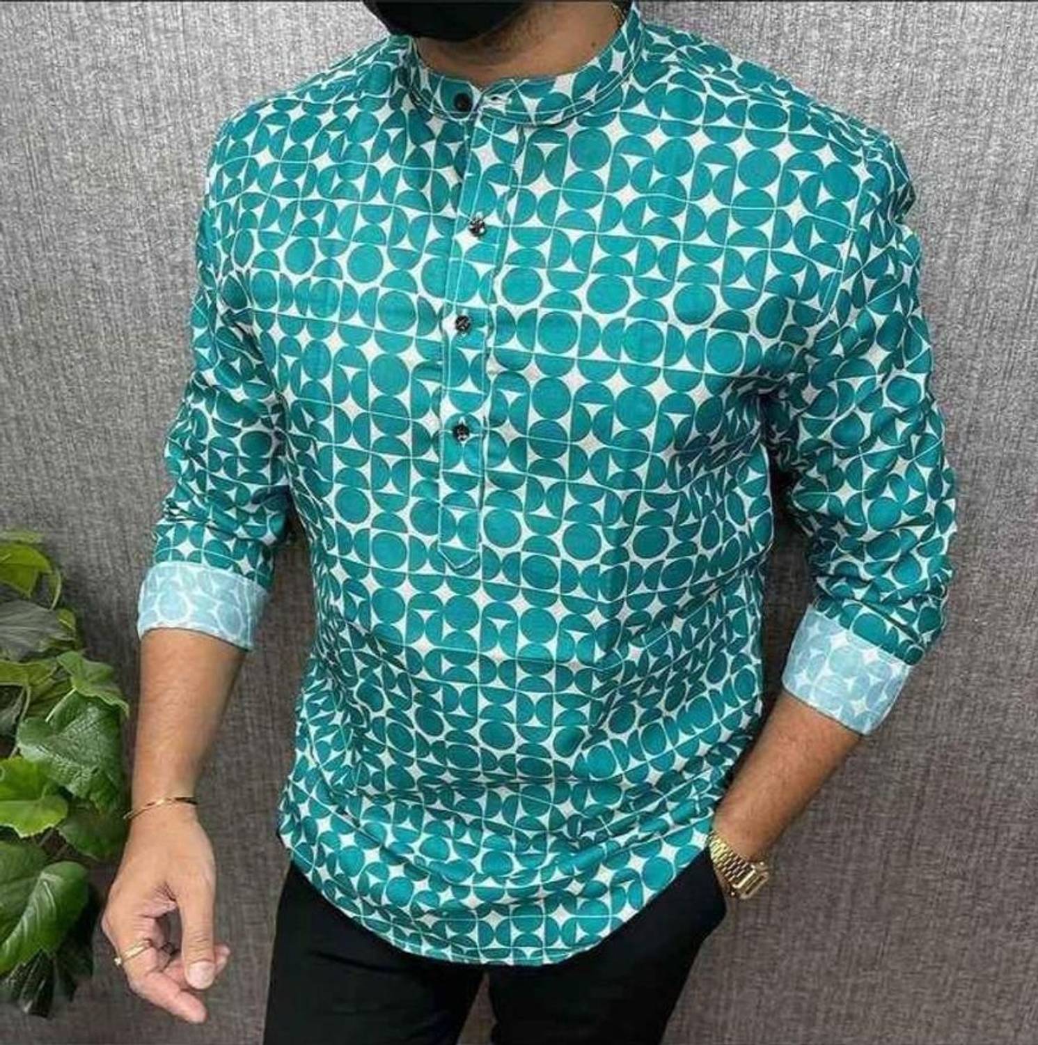 ALVIN ENTERPRISE Men Printed Casual Dark Green Shirt