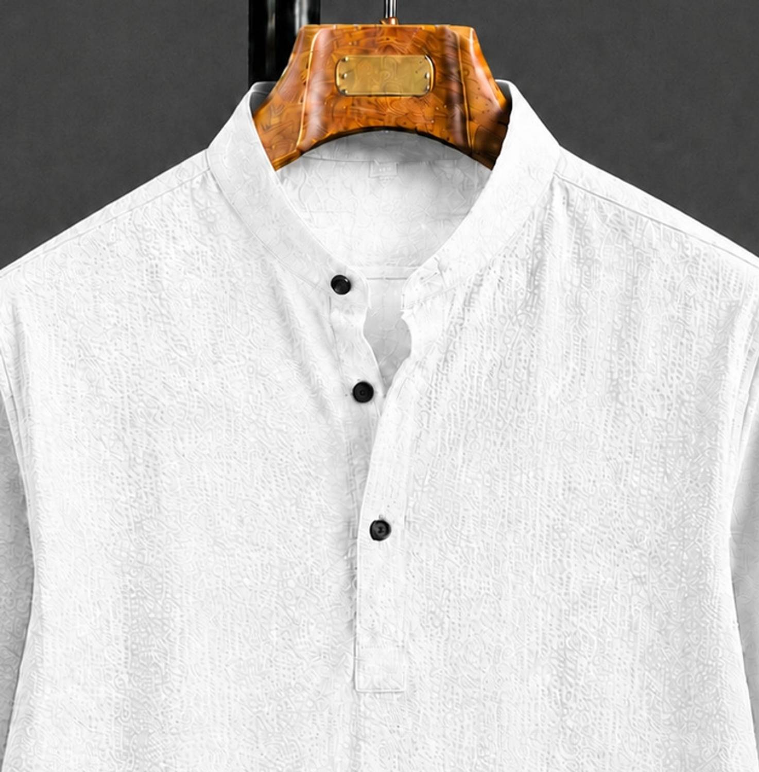 COMBRAIDED Men White Straight Kurta - Image 2