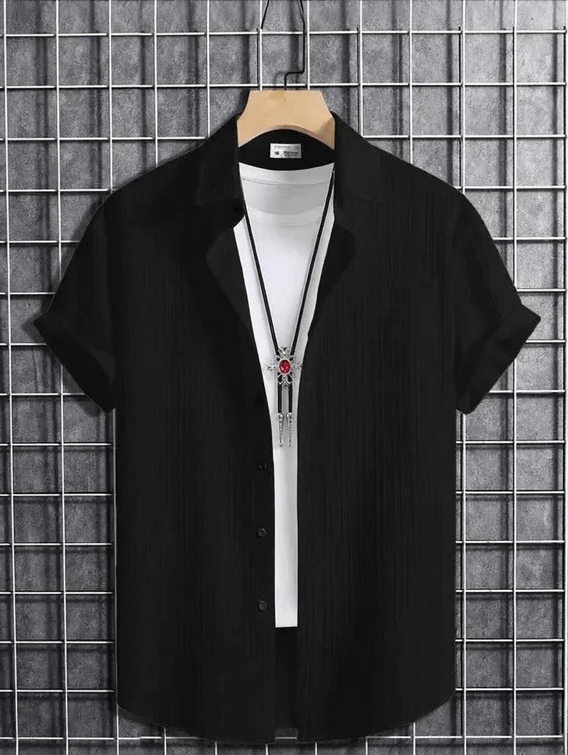 Abhirushi Boys Printed Casual Black Shirt