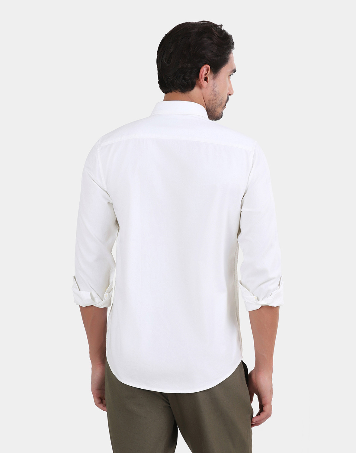 Image of Blackberrys Men Printed Casual White Shirt