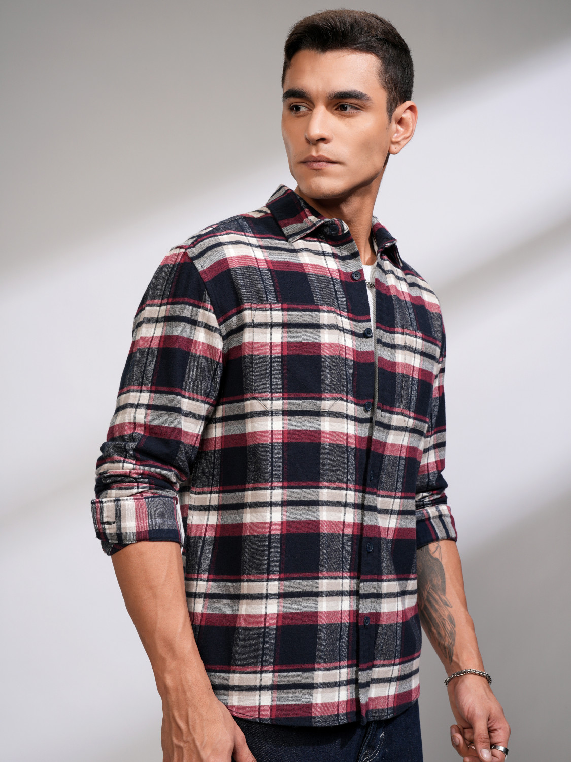 Image of HIGHLANDER Men Checkered Casual Multicolor Shirt