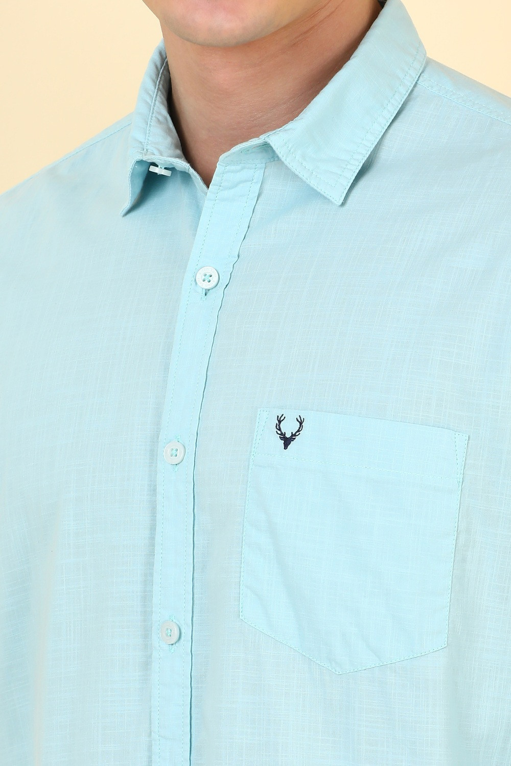 Image of Allen Solly Men Comfort Fit Solid Casual Shirt