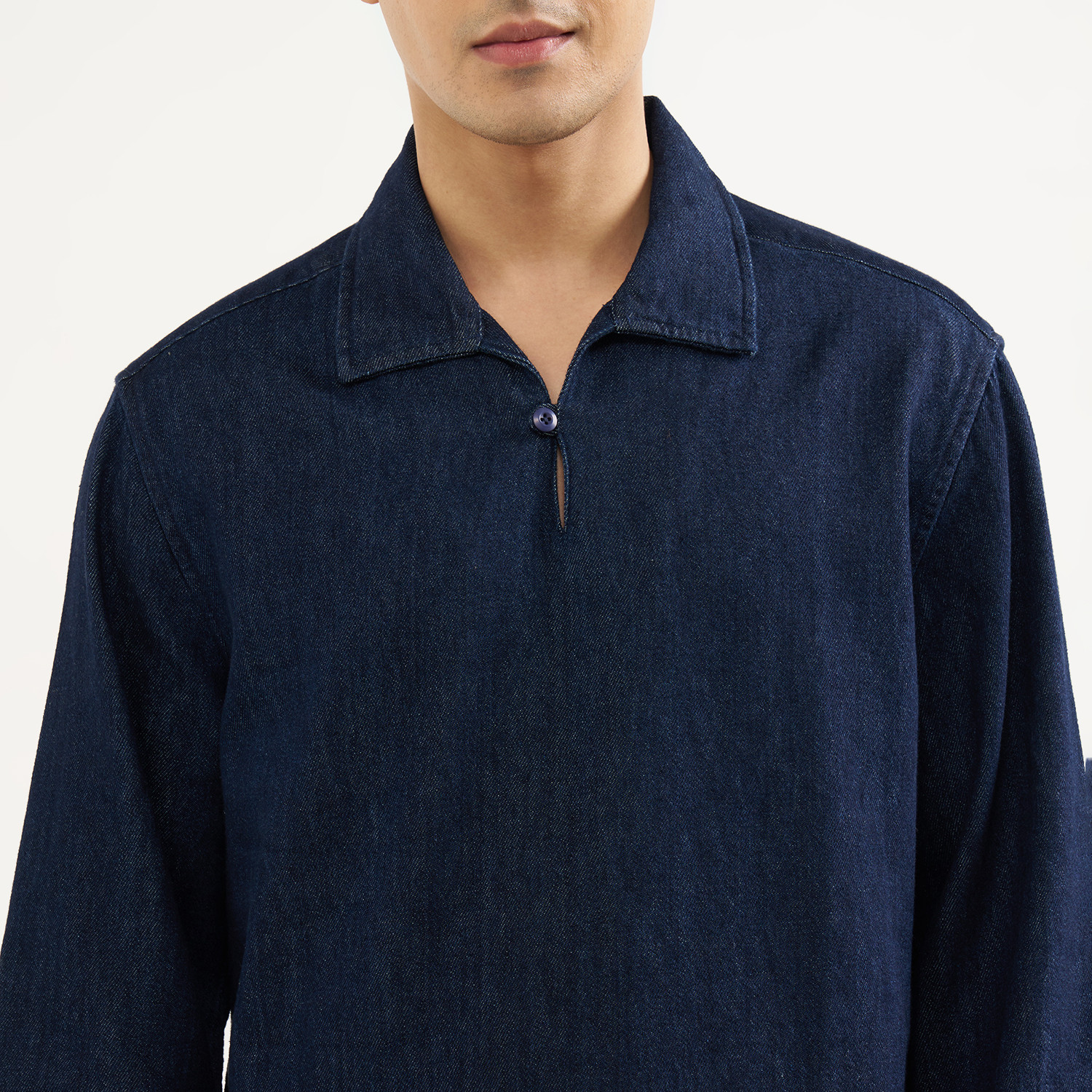 Image of 7 Alt by Pantaloons Men Solid Casual Blue Shirt