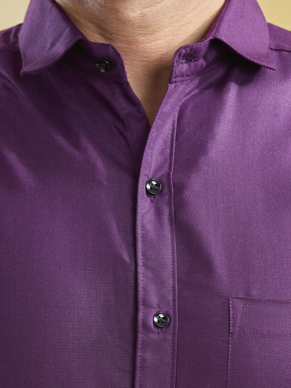 Image of STONEBERG Men Solid Formal Purple Shirt