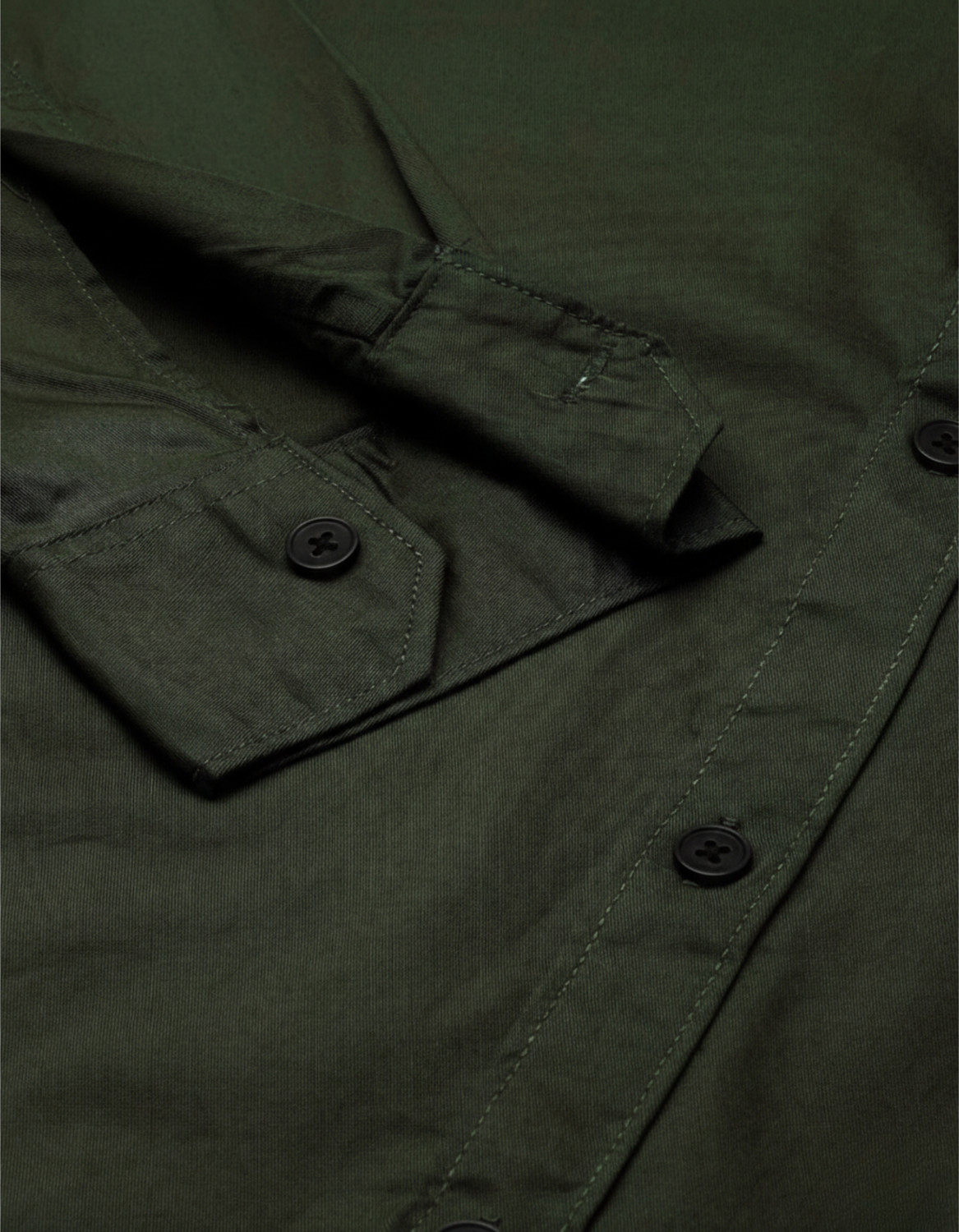 Image of nightscape Men Solid Casual Dark Green Shirt