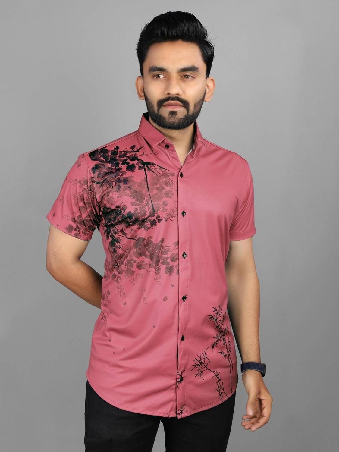 SEVENTEENSTITCH Men Printed, Floral Print Casual White Shirt - Buy