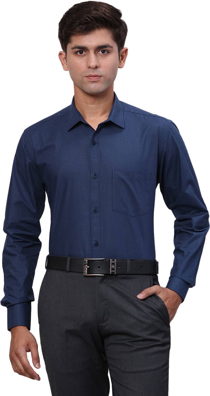 PARK AVENUE Men Slim Fit Self Design Cut Away Collar Formal Shirt