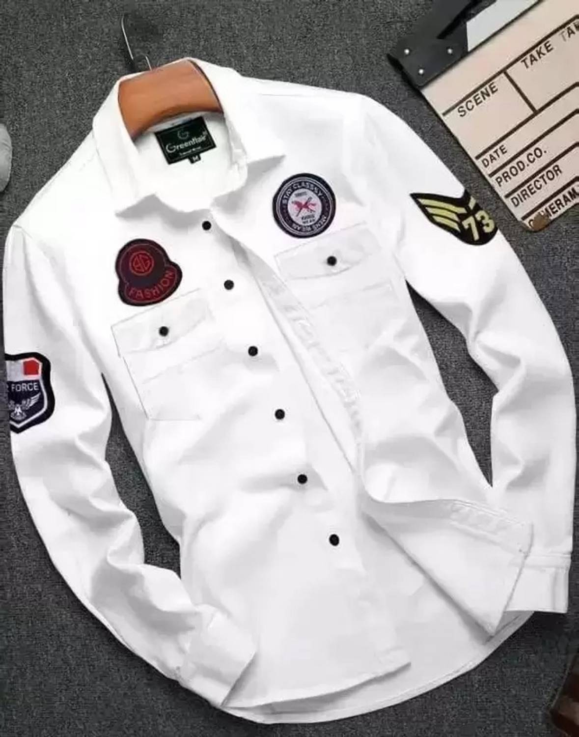 GreenFlair Men Solid Casual White Shirt