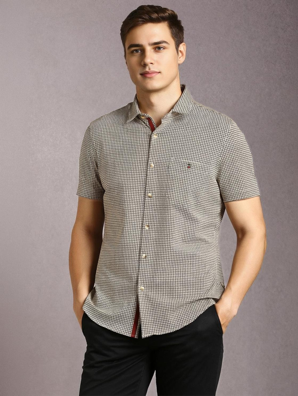 Image of LOUIS PHILIPPE Men Regular Fit Printed Casual Shirt
