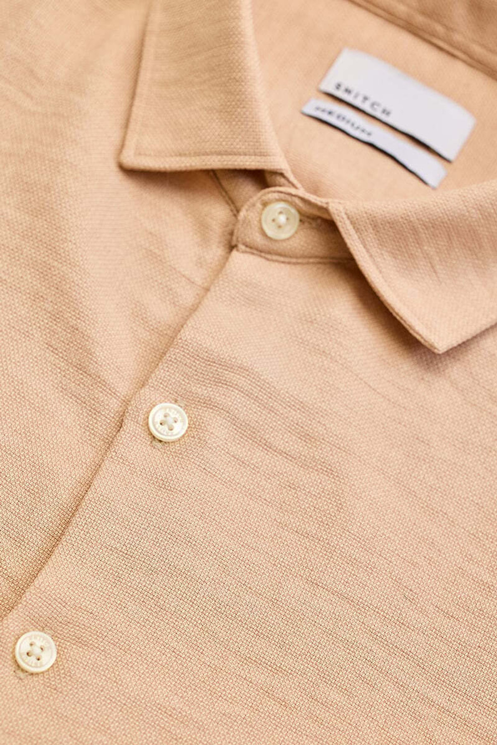 Image of Snitch Men Solid Casual Beige Shirt