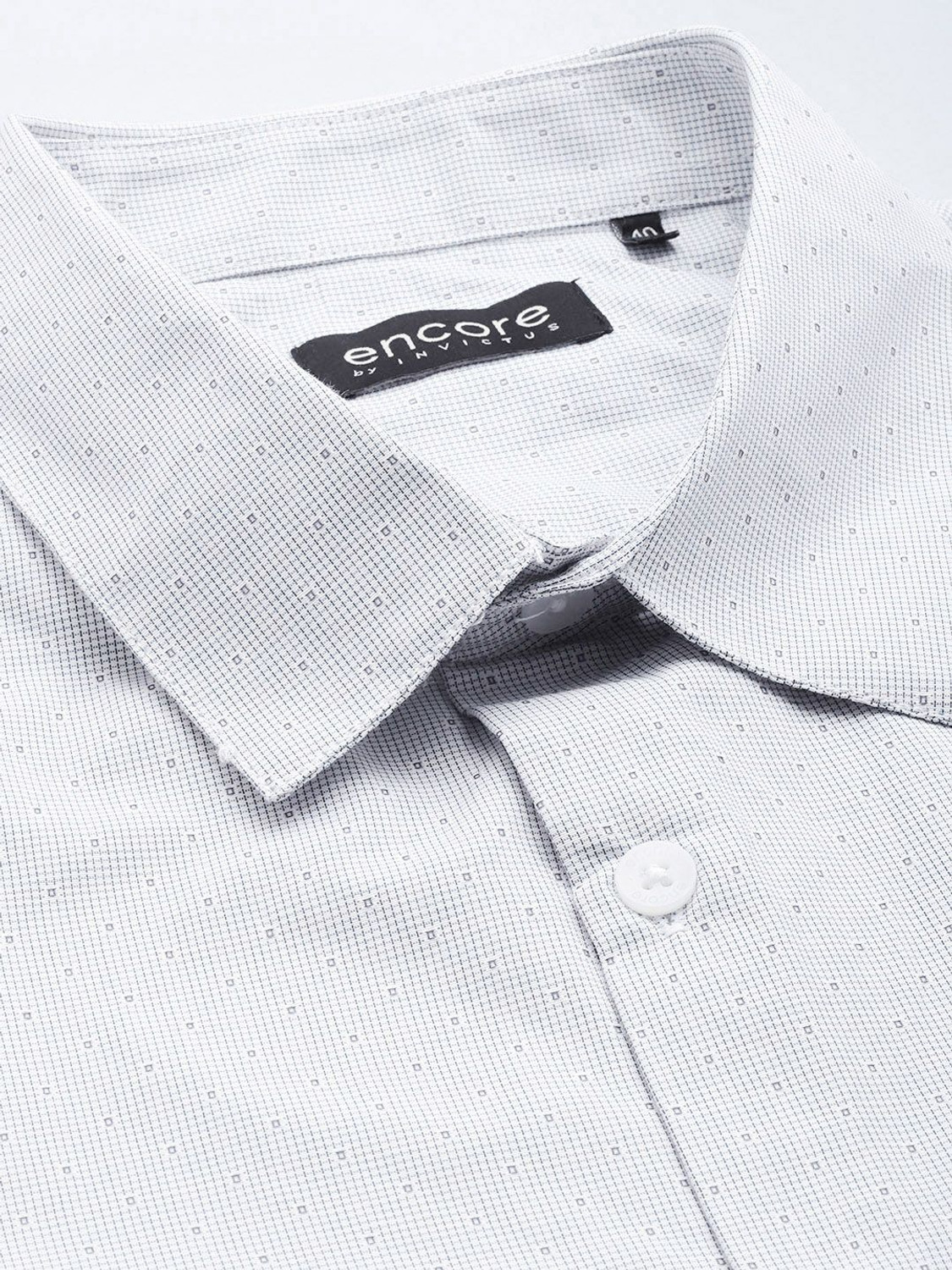 Image of encore by INVICTUS Men Self Design Casual White Shirt