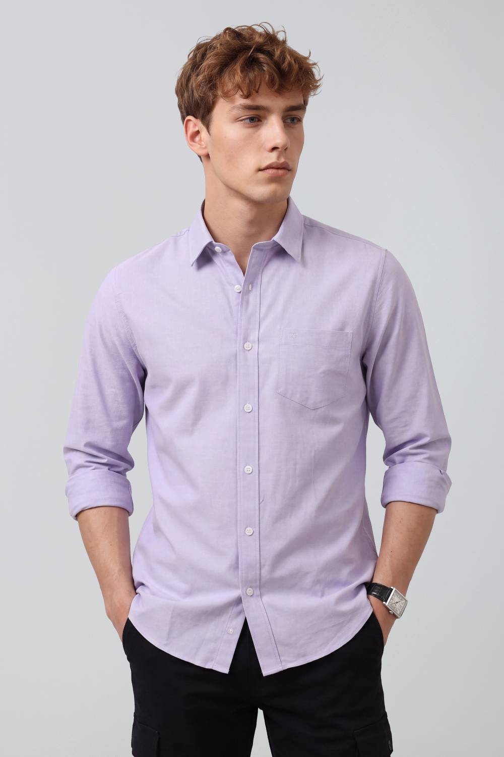 Peter England Men Purple Casual Shirt - Image 1