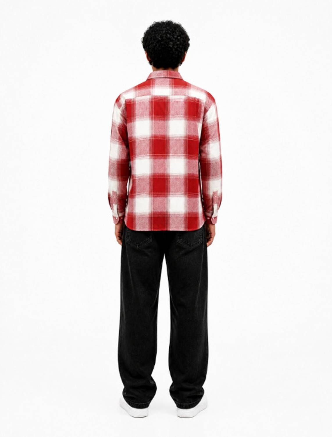 Ivory Men Checkered Casual Red, White Shirt - Image 3
