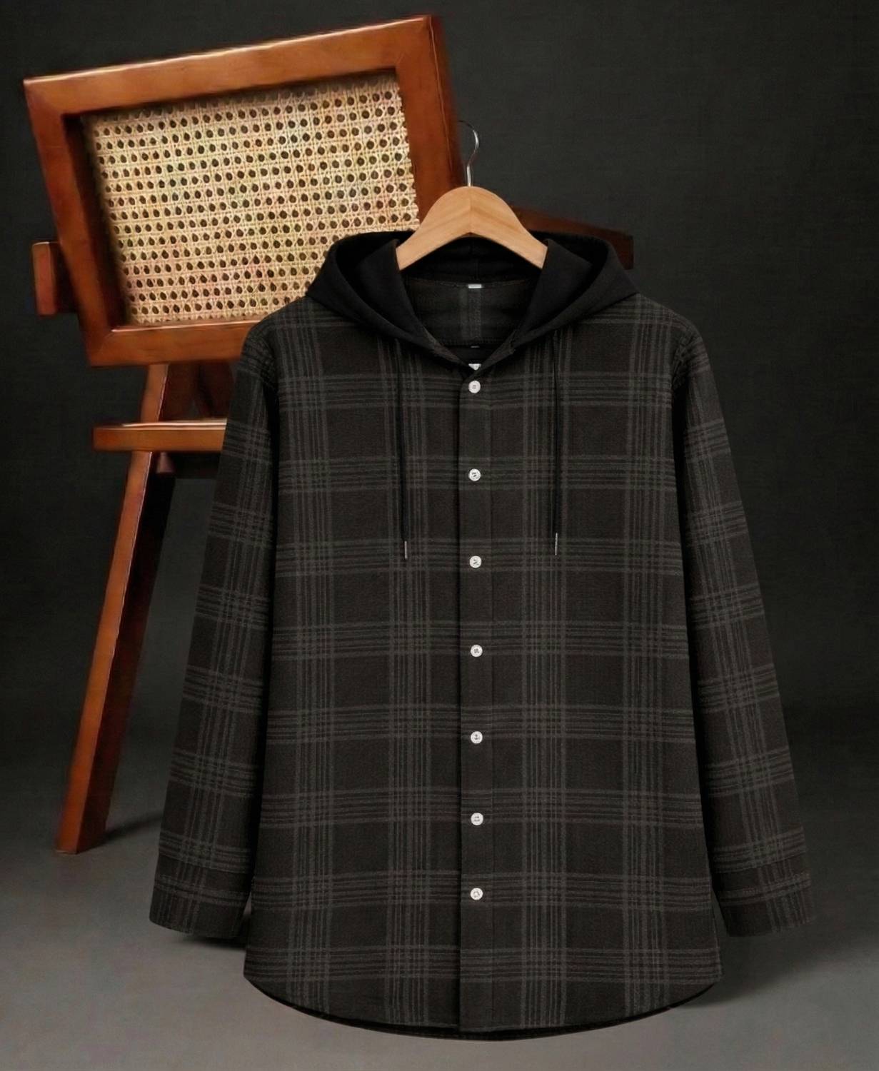 KEEPITUP Men Checkered Casual Black Shirt - Image 1