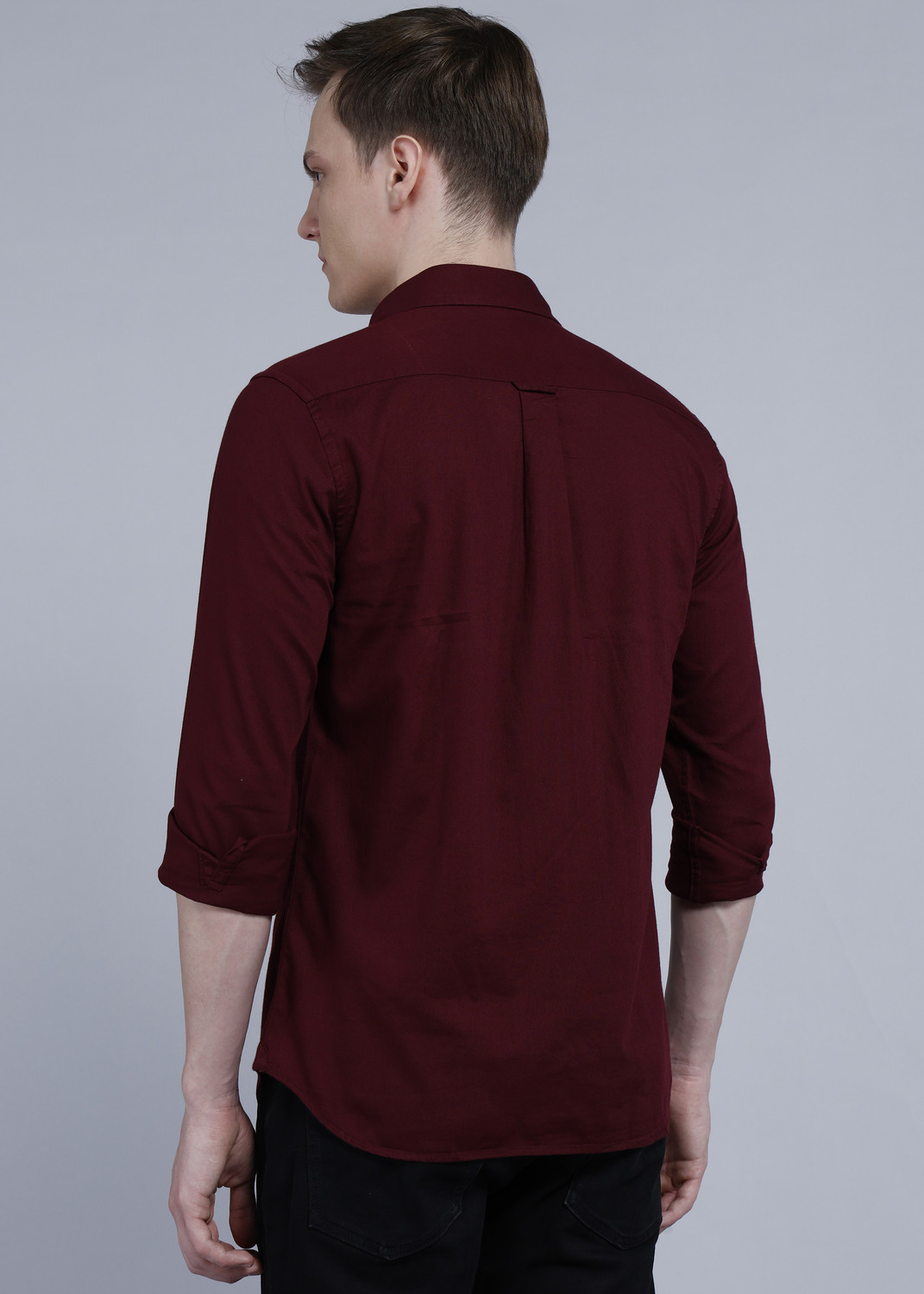 Image of U.S. POLO ASSN. Men Solid Casual Maroon Shirt
