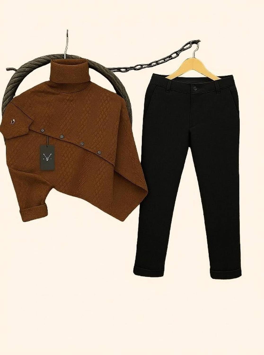 Black Deer Men Shirt Pant Set