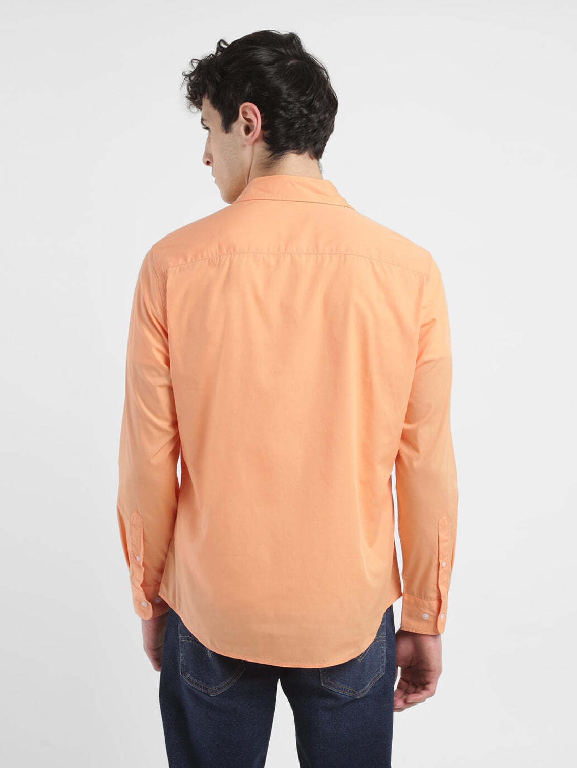 Image of LEVI'S Men Solid Casual Orange Shirt
