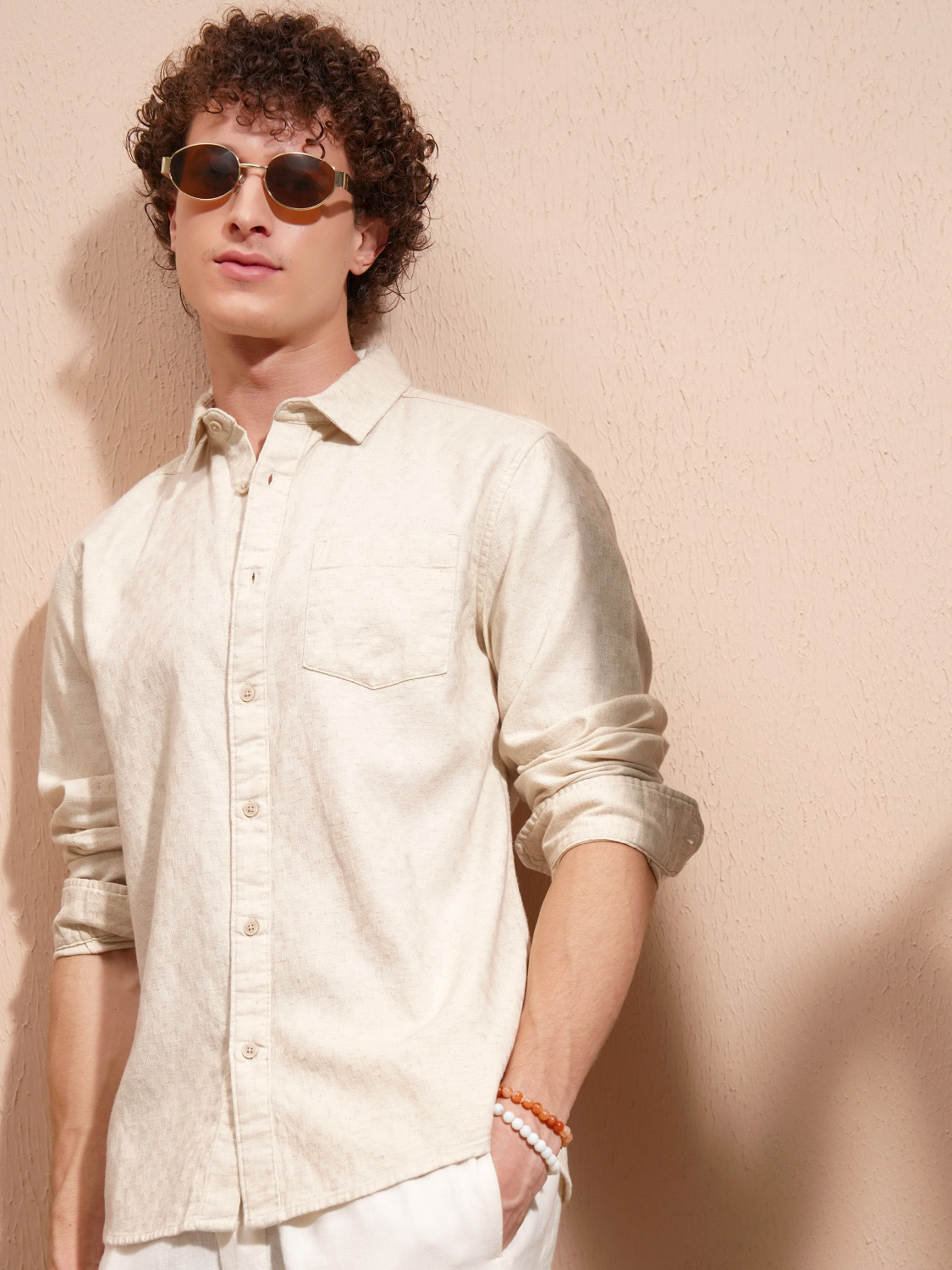 Image of HIGHLANDER Men Solid Casual Red Shirt