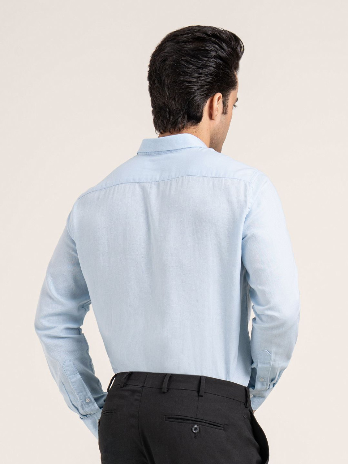 Image of RED TAPE Men Solid Casual Light Blue Shirt