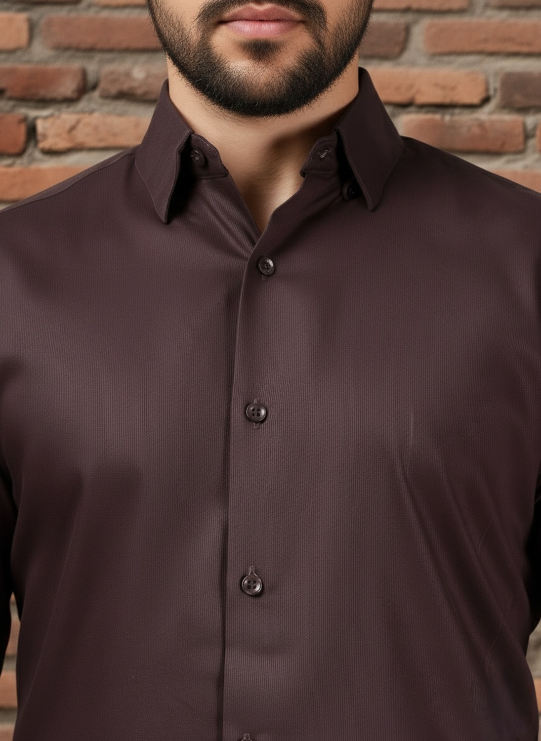Image of RICH STAG Men Solid Casual Brown Shirt
