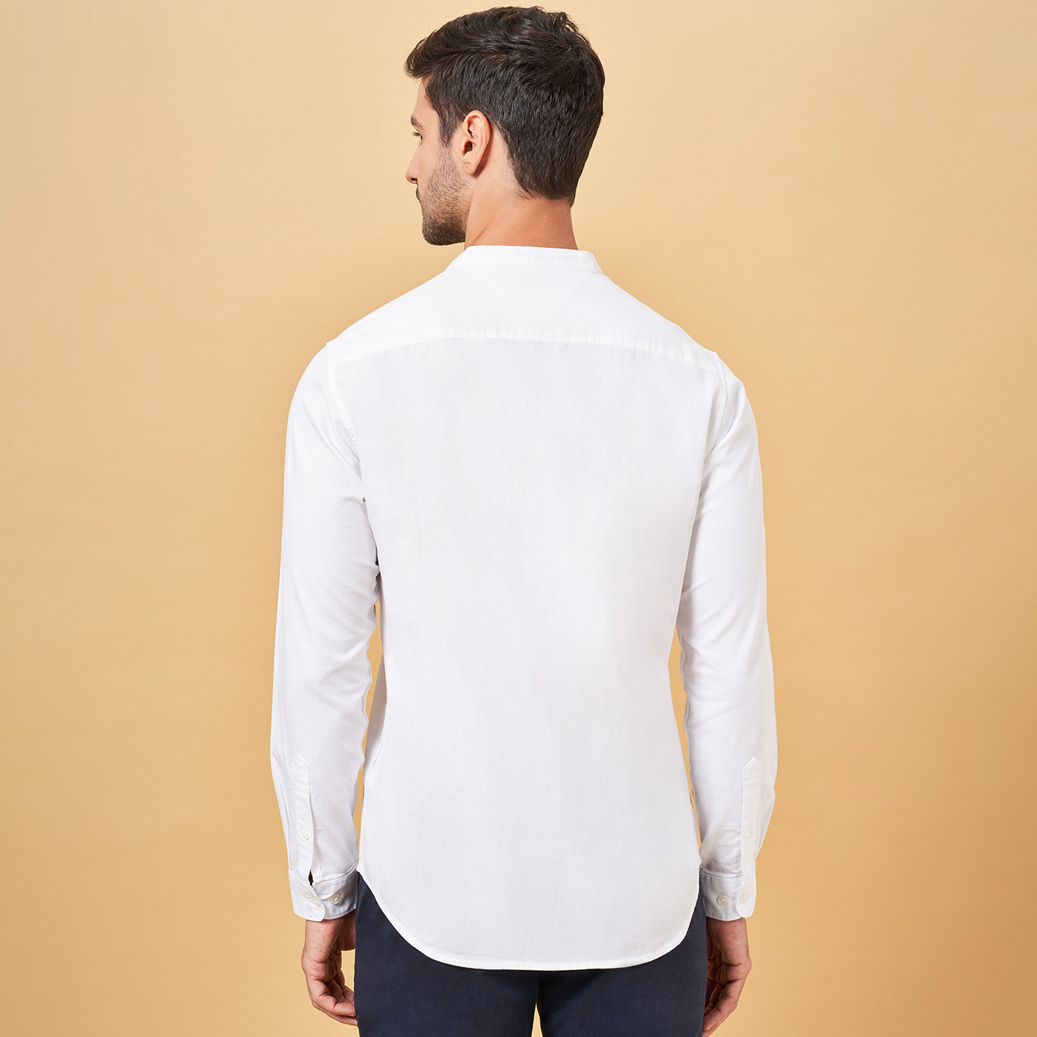 Image of Byford by Pantaloons Men Solid Casual White Shirt
